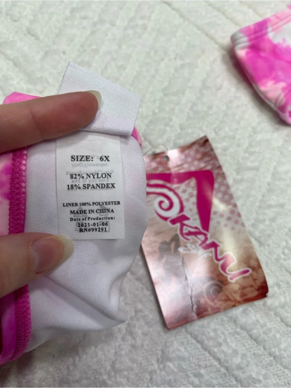 Kanu Surf Girl's Halter Pink Tie-Dye Bikini Set Size 6X